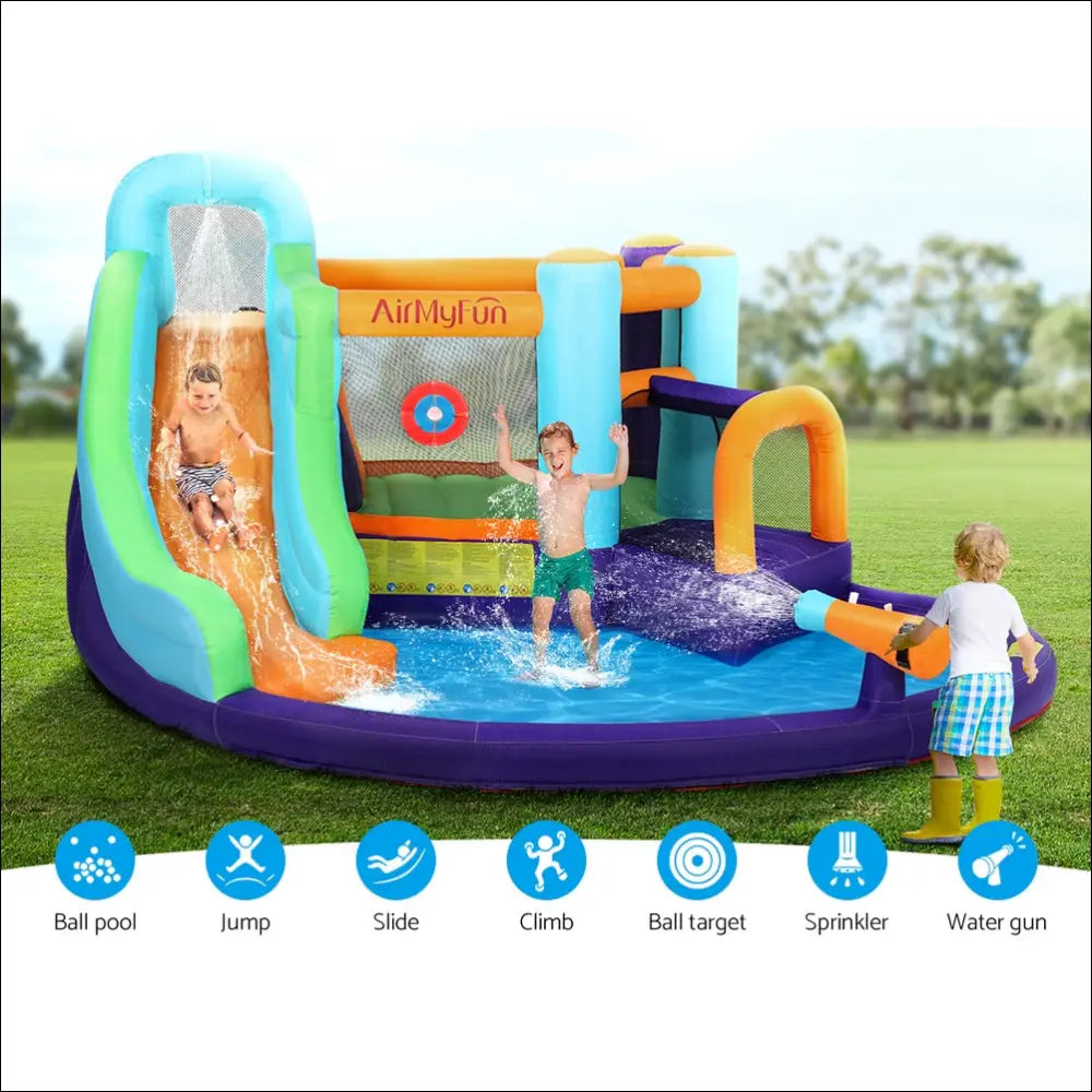 AirMyFun Inflatable Water Slide Kids Jumping Castle Splash