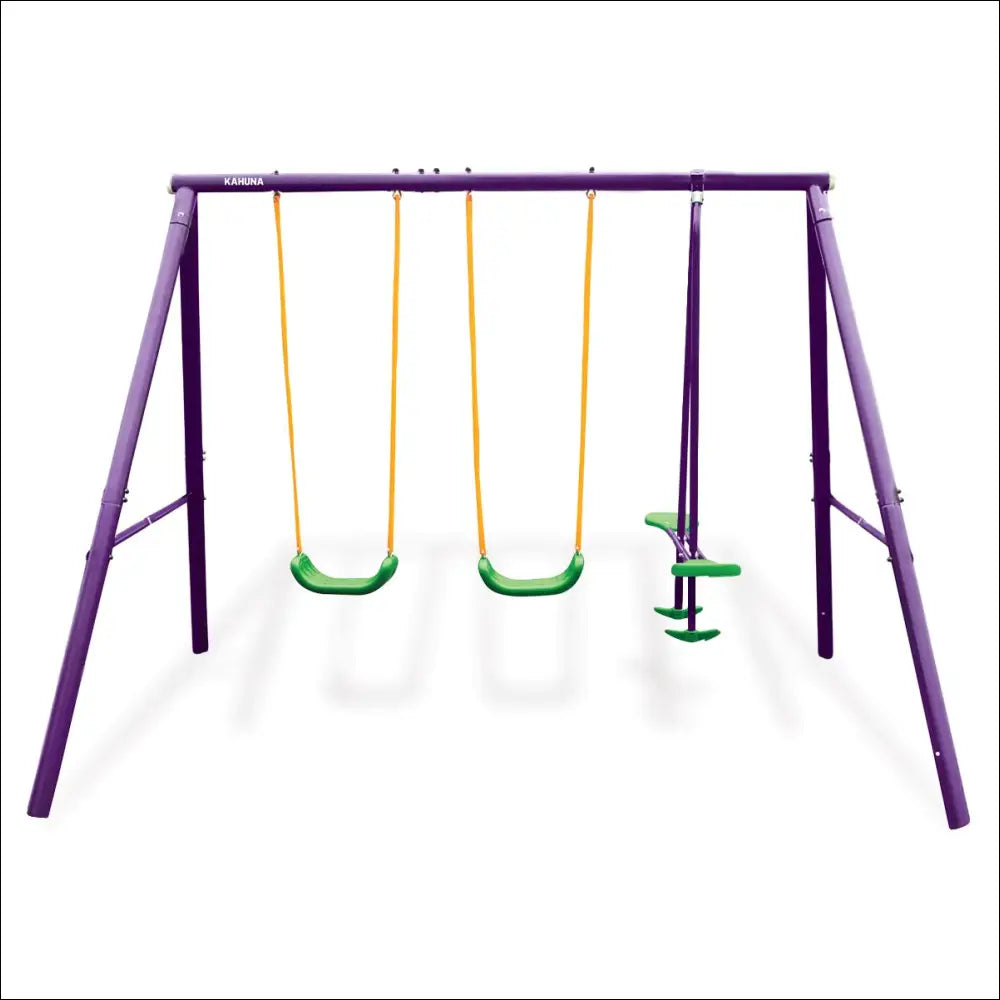 Kahuna Kids 4-Seater Swing Set Purple Green - Baby & Kids >